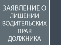 Заявление о лишении водительских прав должника