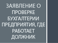Заявление о проверке бухгалтерии предприятия, где работает должник